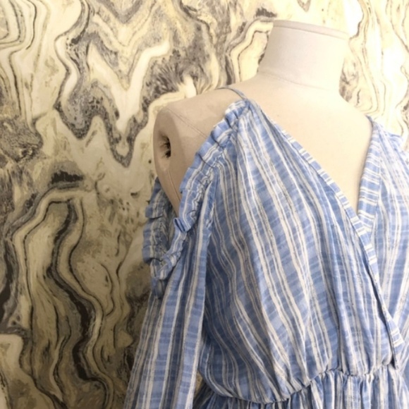 ZARA // Wrap Cold Shoulder Frill Ruffle Romper - Picture 3 of 4